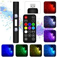 Luces LED Interior de Coche Inalámbricas- Iluminación Atmósfera Interior de Coche USB Recargable- Decoración de Lámpara…